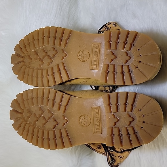 TIMBERLAND est 1973 Waterproof Men Roll up Camel Timberland Logo Print Size 9M - Picture 9 of 13